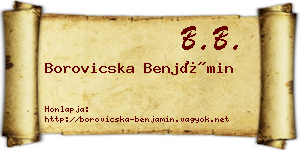 Borovicska Benjámin névjegykártya
